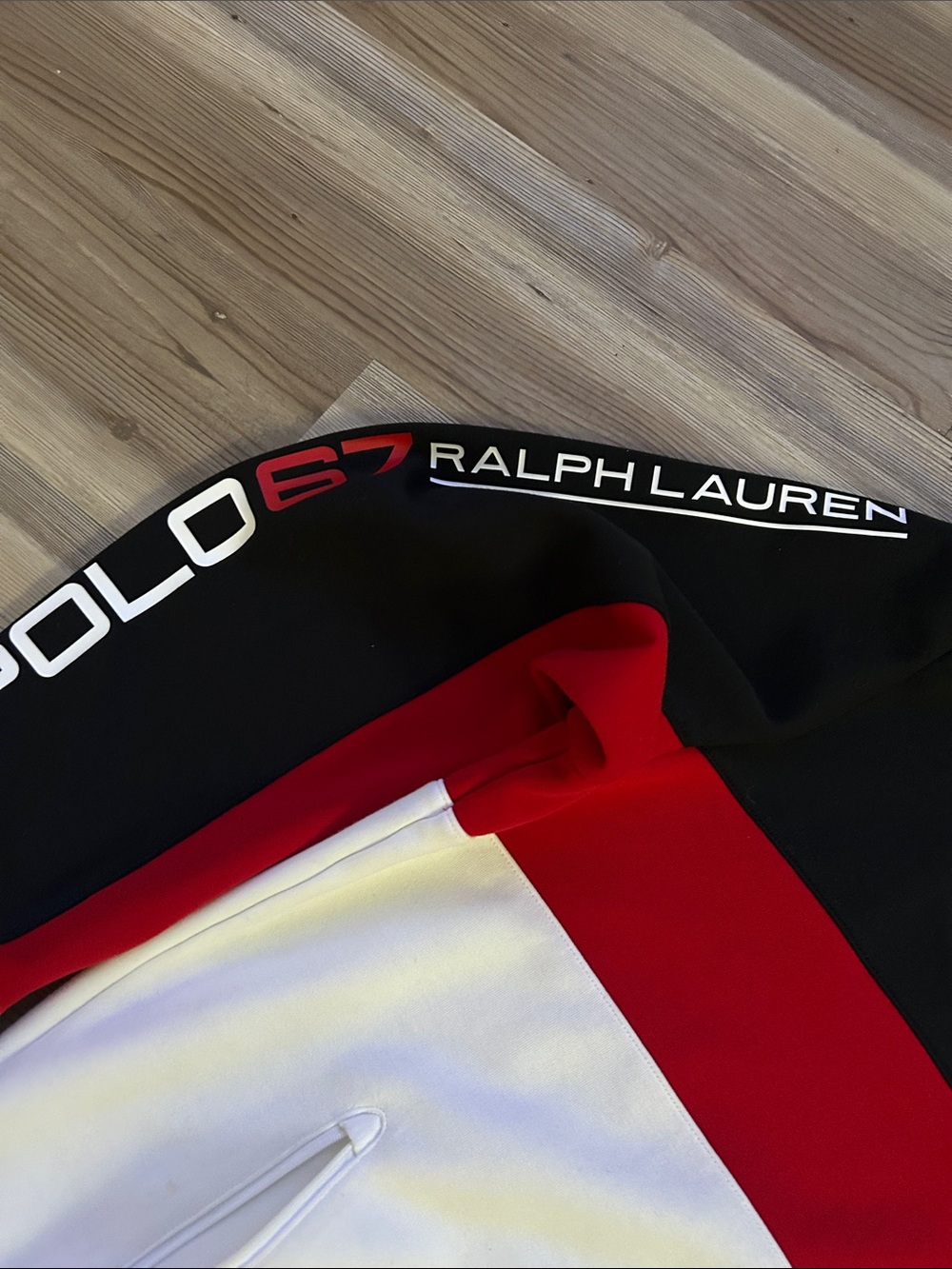 Polo by Ralph Lauren Black, Red & White Block Track Jacket - Picture 7 of 11